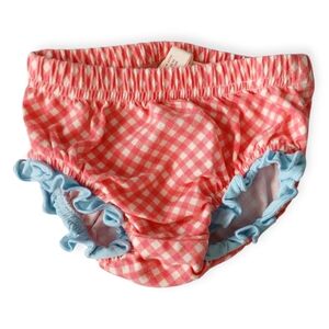 MATILDA JANE GIRLS CHECKED PINK RUFFLED BLOOMERS DIAPER COVER. SIZE 0-3 MONTHS.